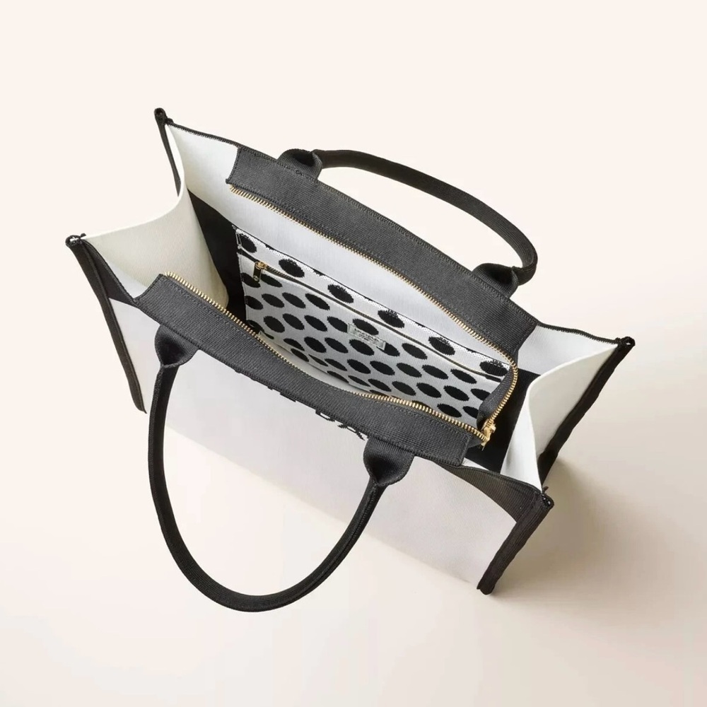 Kate Spade New York x Target Tote IT'S IN THE BAG Color Block White & BLack ❤️❤️ - Picture 3 of 8